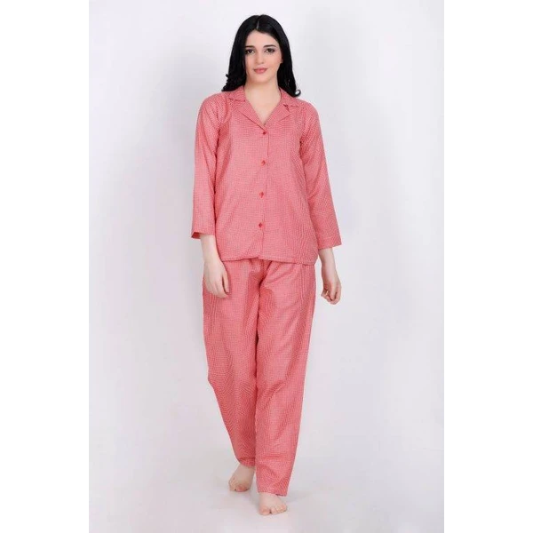 düğmeli kareli pijama takımı