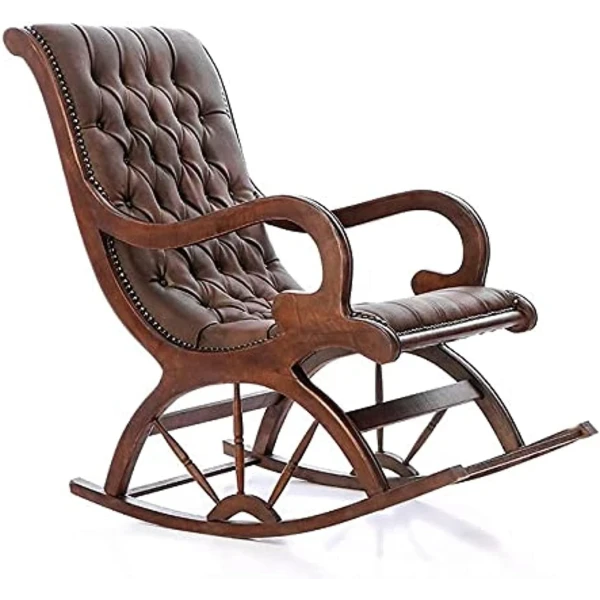 art home'dan döşemeli sallanan sandalye, kahverengi