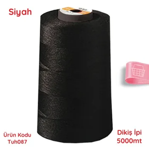 sewing thread 5000mt black and white