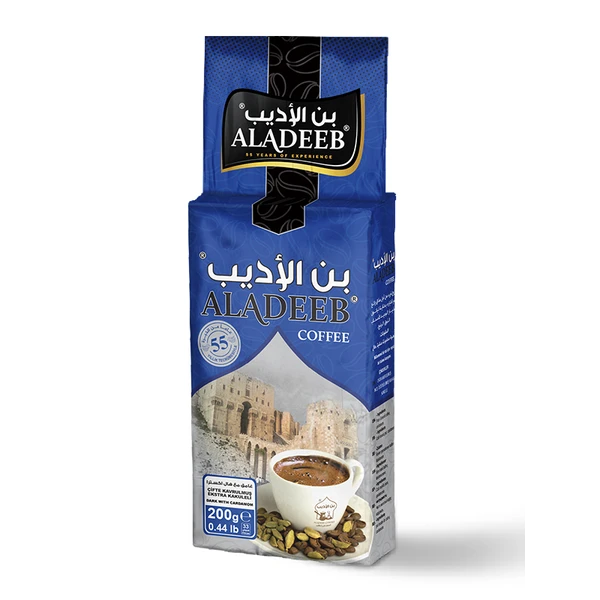 aladeeb dark coffee 200gr with extra cardamom