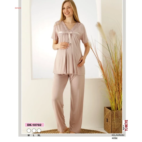 three-piece pregnant pajamas
