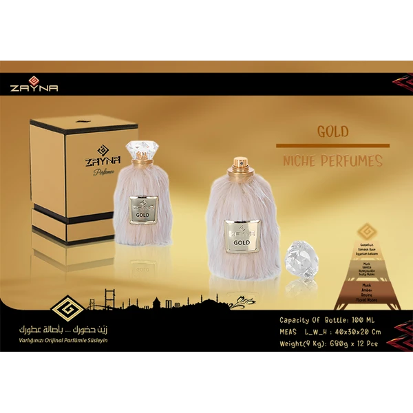 zayna gold 100 ml niş parfüm with price 16 usd