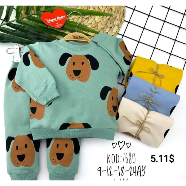 oversize printed 2-piece baby boy set