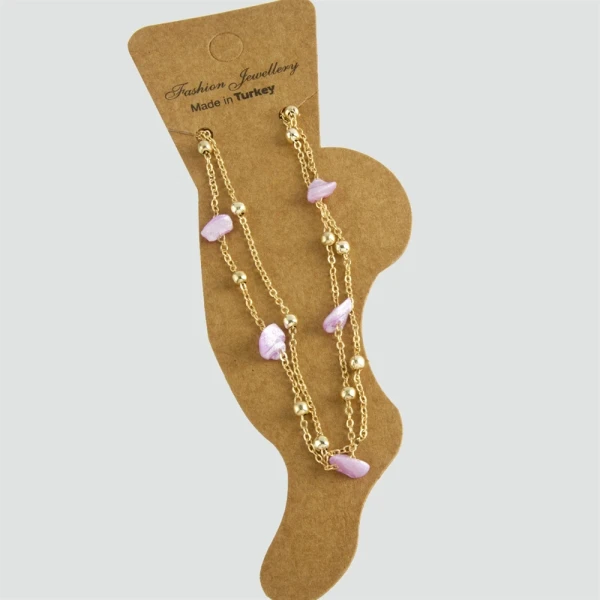 natural stone look enamel chain anklet