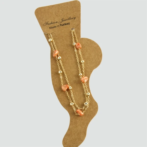 natural stone look enamel chain anklet