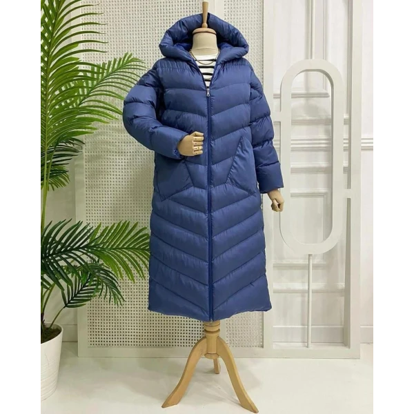 long inflatable coat tan