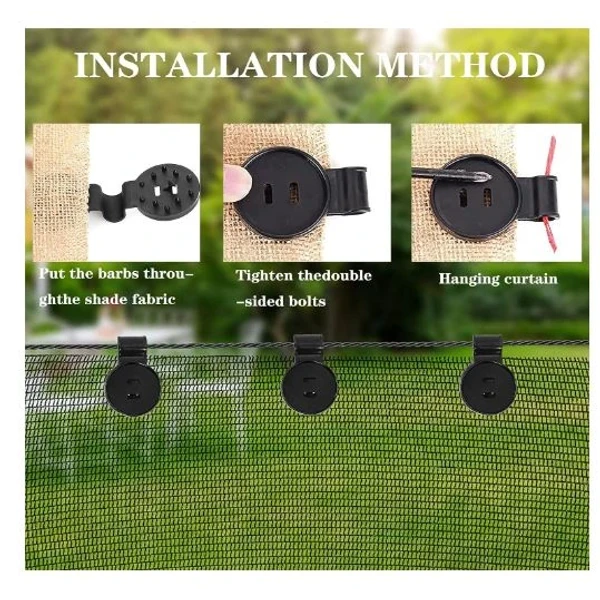 multipurpose plastic clip for shading fabrics, tents, and agricultural greenhouses
