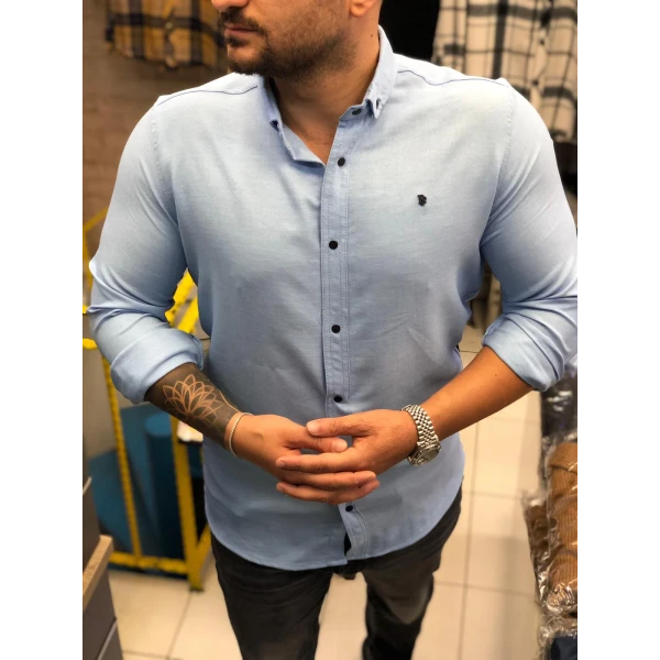 çıtçıtlı sofya keten gömlek