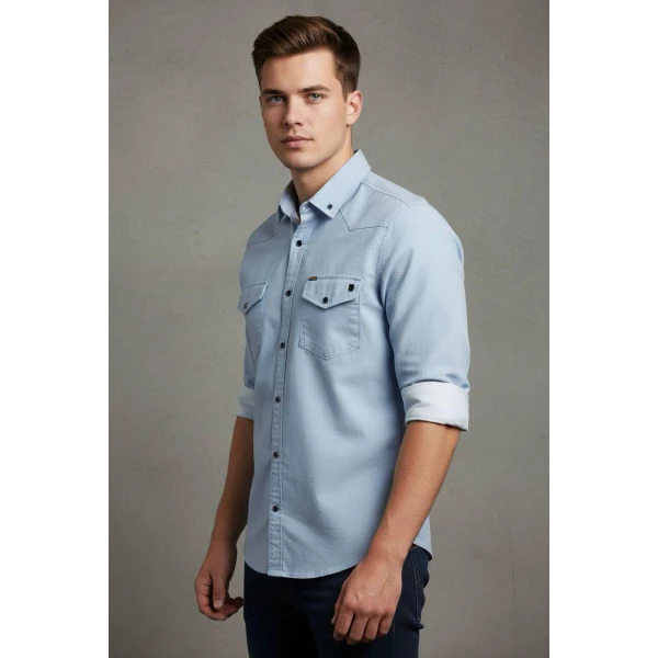 gabardine checked men's shirt