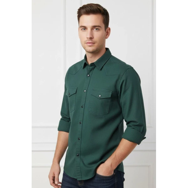 gabardine checked men's shirt