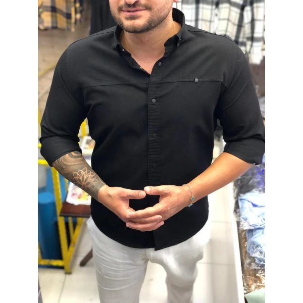 gabardin cepsiz erkek gömlek