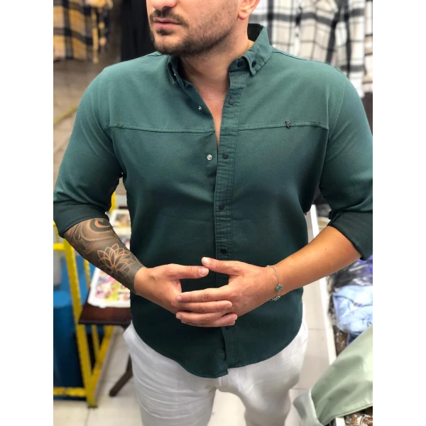 gabardin cepsiz erkek gömlek