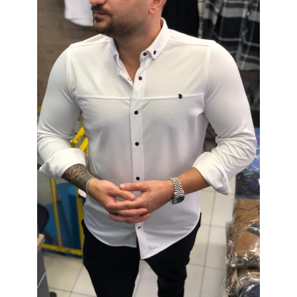 striped knit dobby shirt for men