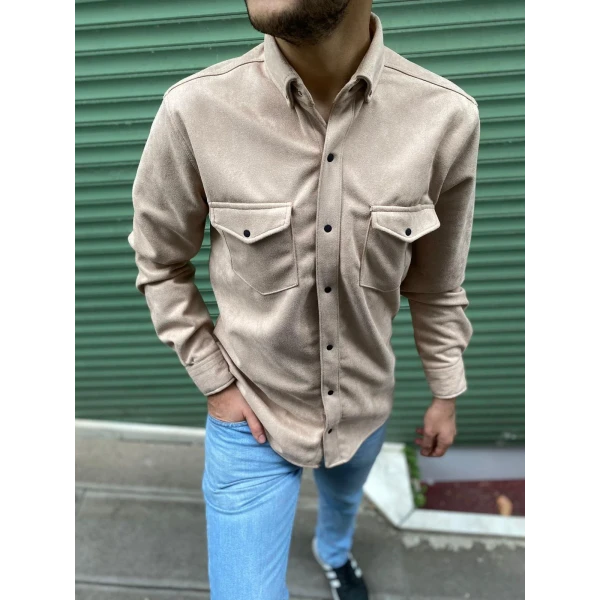 suede men's shirt