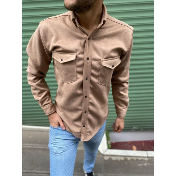 suede men's shirt