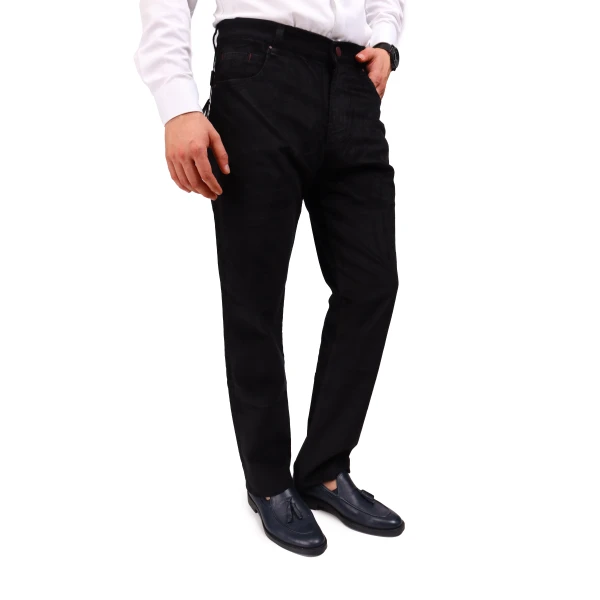 daniel voi men's velvet black trousers regular fit