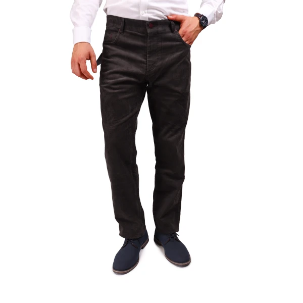daniel voi men's velvet grey trousers regular fit