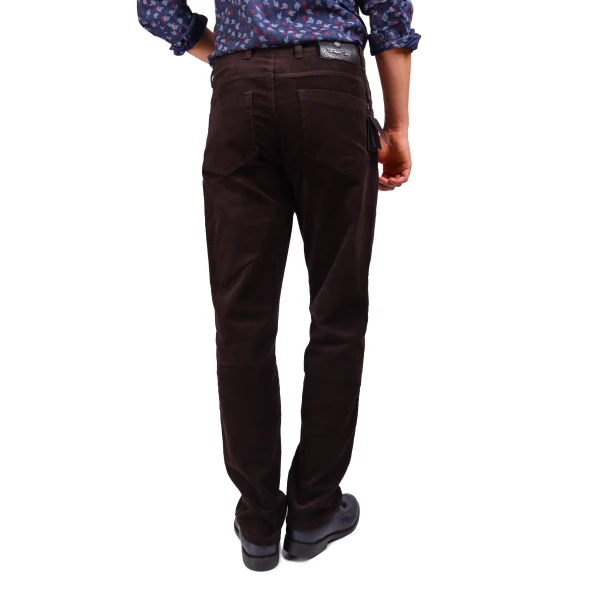daniel voi men's velvet brown trousers regular fit