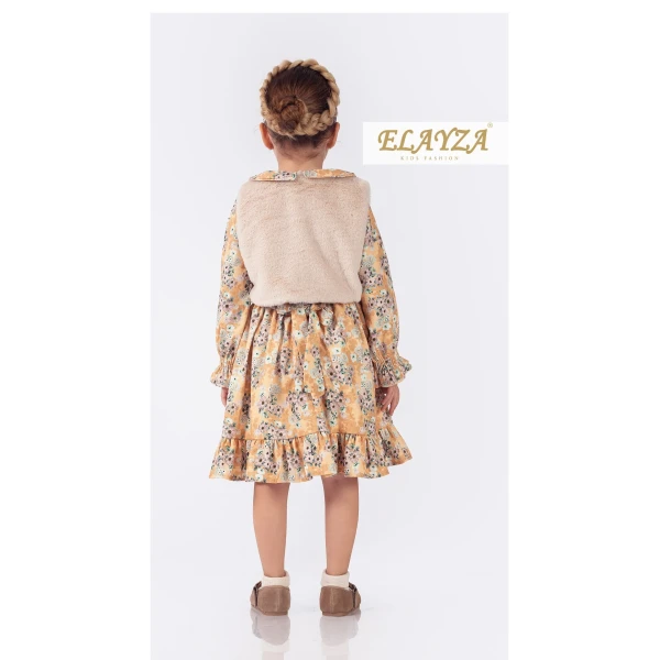 6-7-8-9 age flowered gi̇rl dress wi̇th bolero for autumn and wi̇nter