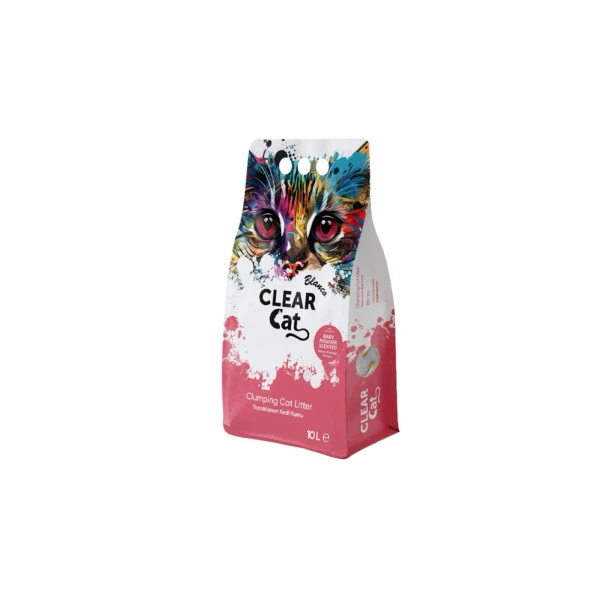 clear cat 10kgx2 pcs baby powder scented cat litter
